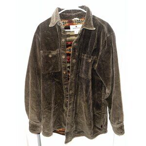Unisex WOOLRICH  Brown Courdroy Aztez Western Blanket Lined Shaket Size M.
